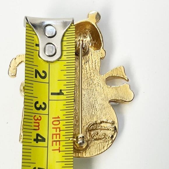 VTG Allison Reed‎ signed Christmas Snowman Brooch pin Silver and Gold Candy Cane - Picture 3 of 3